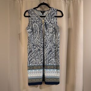 MSK Navy and White Patterned Dress